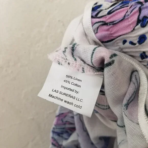 LAS SUREÑAS Amor Linen Blend Pull-On Purple Pants Size XL - Picture 7 of 7